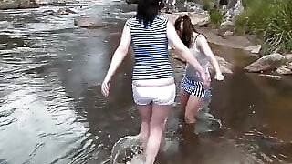 Girls Out West - Aussie lesbian river sex 